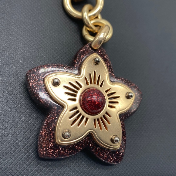 Coach Accessories Coach Tea Rose Metal Rivet Glitter Resin Rare Bag